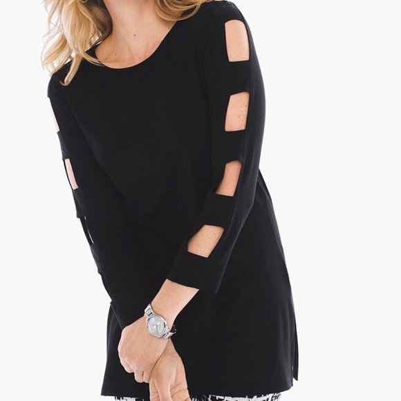 Chico's Tops - Chico’s Zenergy Sydnie Sleeve Cut Out Tunic Chico's Tops - Chico’s Zenergy Sydnie Sleeve Cut Out Tunic